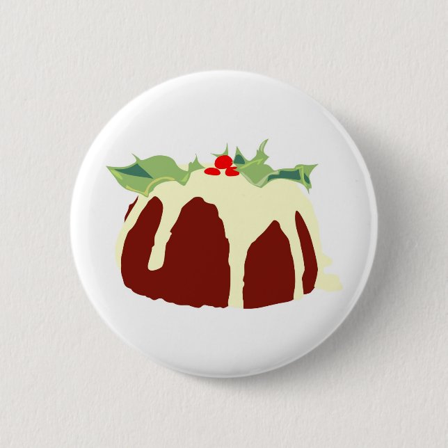 Chapa Redonda De 5 Cm Pudín del navidad (Anverso)
