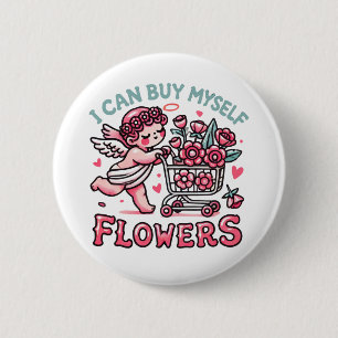 Chapa Redonda De 5 Cm puedo comprarme flores carrito floral cupido ángel