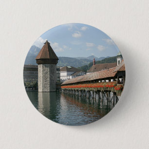 Chapa Redonda De 5 Cm Puente Chapel, Lucerna, Suiza