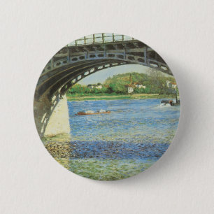 Chapa Redonda De 5 Cm Puente en Argenteuil por Gustave Caillebotte