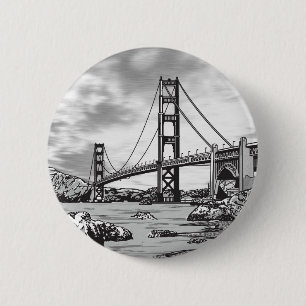 Chapa Redonda De 5 Cm Puente Golden Gate