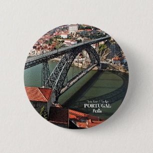 Chapa Redonda De 5 Cm Puente Porto sobre el río Douro, Portugal