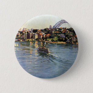 Chapa Redonda De 5 Cm Puerto de Sydney, Australia