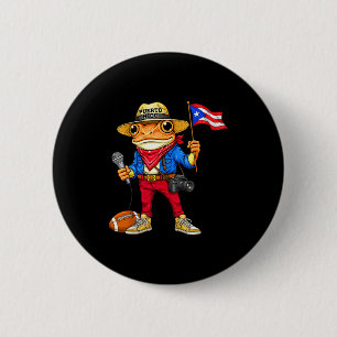 Chapa Redonda De 5 Cm Puerto rico coqui rana música callejera fútbol