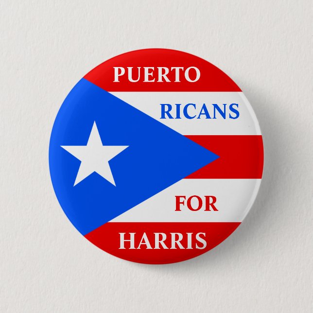 Chapa Redonda De 5 Cm Puertorriqueños Por Harris (Anverso)