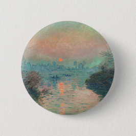 Chapa Redonda De 5 Cm Puesta de sol de Monet en el Sena Impresionismo de