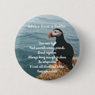 Chapa Redonda De 5 Cm Puffins Design Button
