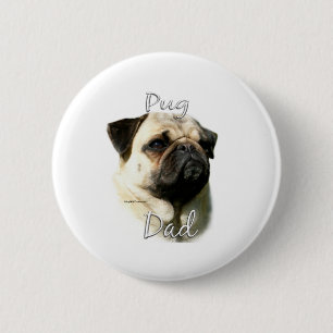 Chapa Redonda De 5 Cm Pug (apuesto) Papá 2