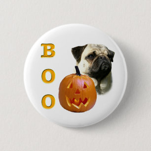 Chapa Redonda De 5 Cm Pug (flauta) Boo