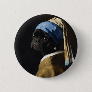 Chapa Redonda De 5 Cm Pug personalizado como imagen icónica popular