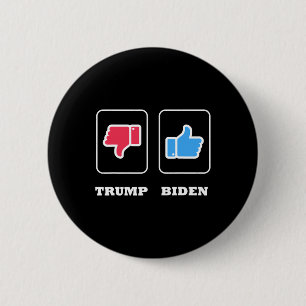 Chapa Redonda De 5 Cm Pulgares Hacia Abajo Para Trump Y Pulgares Hacia A