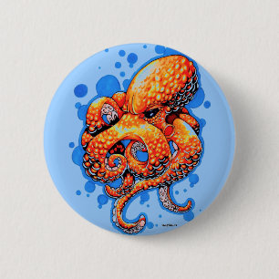 Chapa Redonda De 5 Cm pulpo anaranjado