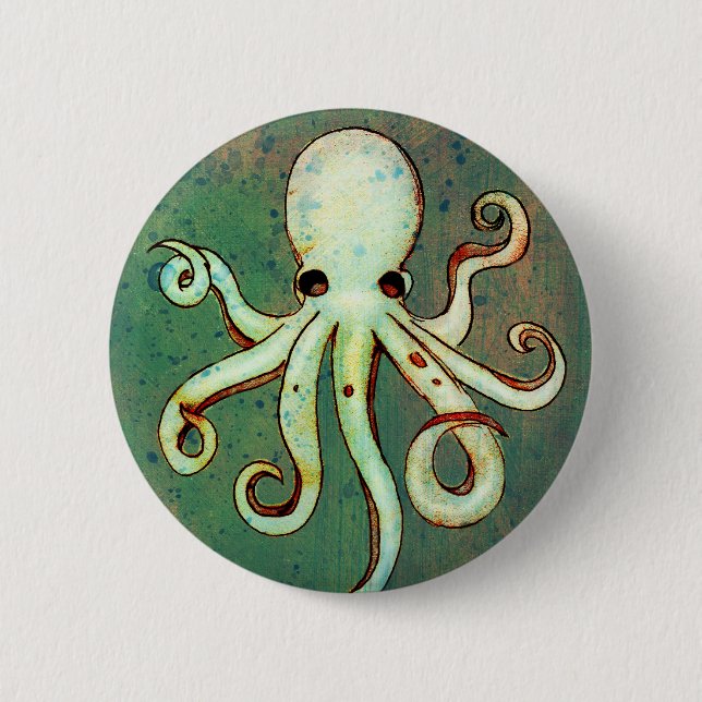 Chapa Redonda De 5 Cm Pulpo Cthulhu (Anverso)