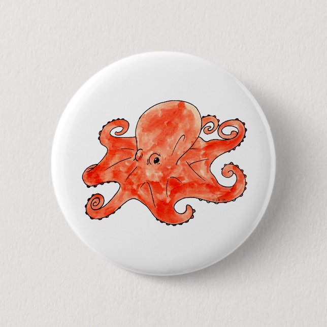 Chapa Redonda De 5 Cm Pulpo gigante (Anverso)