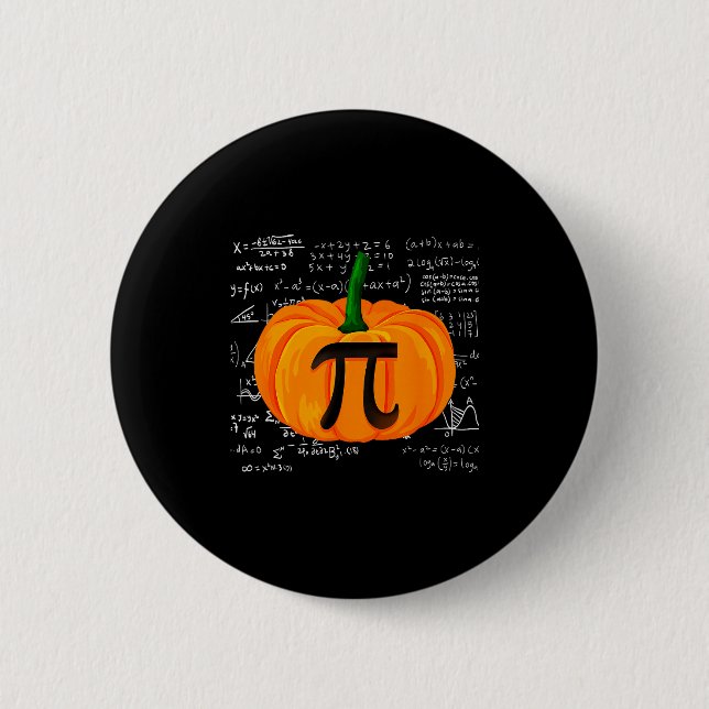Chapa Redonda De 5 Cm Pumpkin E Math Funny Halloween Thanksgiving Day  (Anverso)