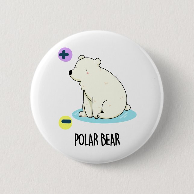 Chapa Redonda De 5 Cm Pun científico divertidísimo del oso polar (Anverso)