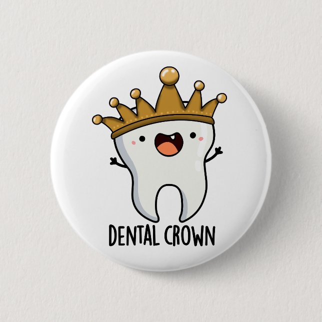 Chapa Redonda De 5 Cm Pun Diente Dental Crown Funny (Anverso)