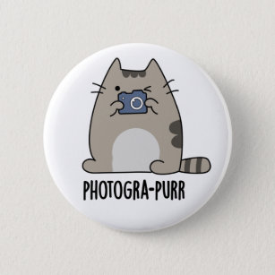 Chapa Redonda De 5 Cm Pun, fotógrafo de gato gracioso de Photogra-purr