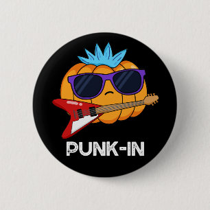 Chapa Redonda De 5 Cm Punk en divertido Punk Calabaza de rock Pun Dark B