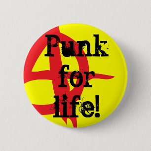 Chapa Redonda De 5 Cm ¡Punk para la vida!