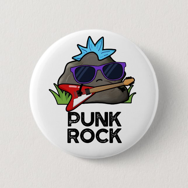 Chapa Redonda De 5 Cm Punk Rock Funny Music Pun (Anverso)