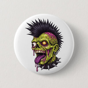 Chapa Redonda De 5 Cm Punk Zombie