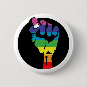 Chapa Redonda De 5 Cm puño arco iris de furia