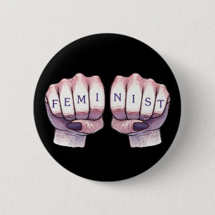 Chapa Redonda De 5 Cm Puños feministas
