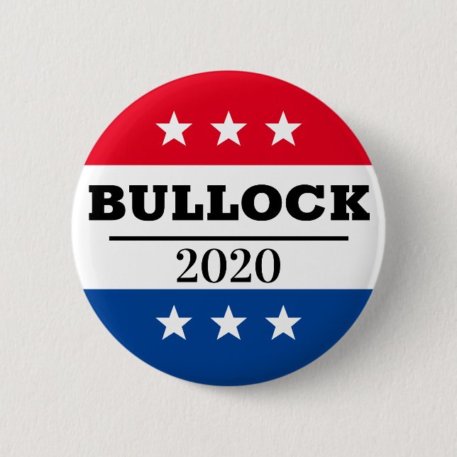 Chapa Redonda De 5 Cm Punto de elecciones Bullock 2020 (Anverso)