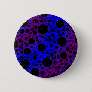 Chapa Redonda De 5 Cm Puntos de burbuja espacial - Azul/Púrpura