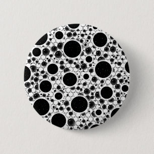Chapa Redonda De 5 Cm Puntos de burbuja espacial - Blanco