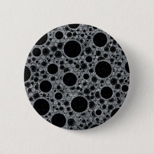 Chapa Redonda De 5 Cm Puntos de burbuja espacial - Plata Purpurina
