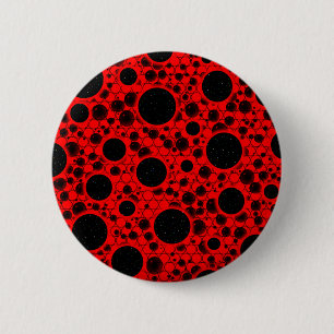 Chapa Redonda De 5 Cm Puntos de burbuja espacial - Rojo
