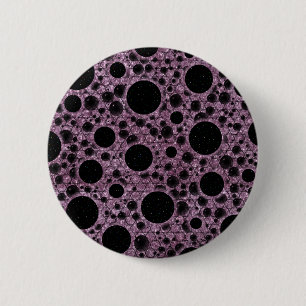 Chapa Redonda De 5 Cm Puntos de burbuja espacial - Rosa Purpurina