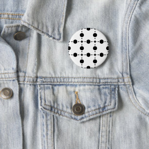 Chapa Redonda De 5 Cm Puntos de Polka Negro, Patrón de Punto de Polka, P