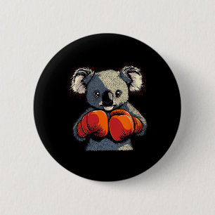 Chapa Redonda De 5 Cm Puntuación De Knockout De Un Boxeo De Oso De Koala