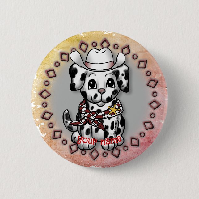 Chapa Redonda De 5 Cm Puppy Dog Sheriff (Anverso)