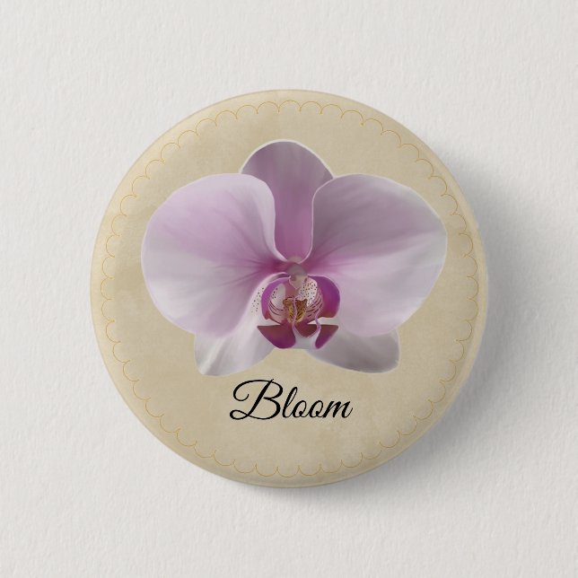 Chapa Redonda De 5 Cm Purple Orchid Button (Anverso)