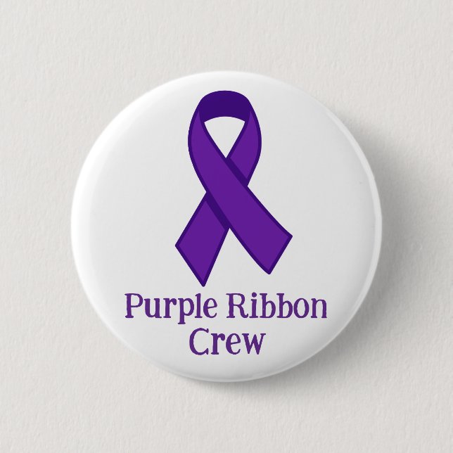 Chapa Redonda De 5 Cm Purple Ribbon Crew (Anverso)
