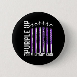 Chapa Redonda De 5 Cm Purple Up Para Niños Militares Bandera Estadounide