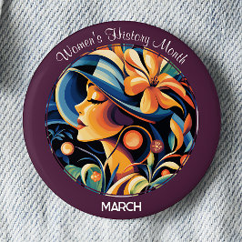 Chapa Redonda De 5 Cm Purple Women's History Month