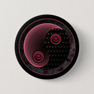 Chapa Redonda De 5 Cm Púrpura Cósmica Yin Yang