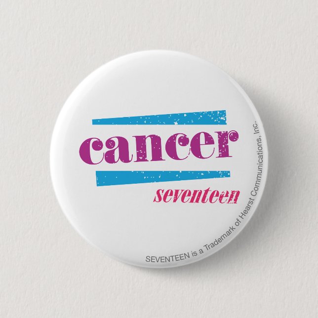 Chapa Redonda De 5 Cm Púrpura de Cáncer (Anverso)