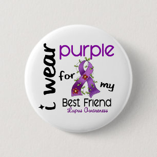 Chapa Redonda De 5 Cm PÚRPURA del DESGASTE del lupus I PARA MI MEJOR