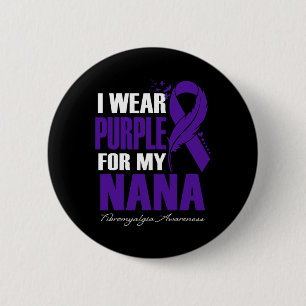Chapa Redonda De 5 Cm Púrpura Para Mi Fea De Conciencia De Nana Fibromia