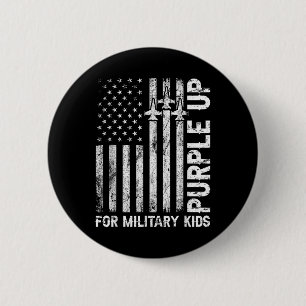Chapa Redonda De 5 Cm Púrpura Para Niños Militares Bandera Niño Militar