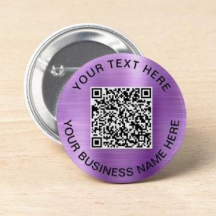 Chapa Redonda De 5 Cm Púrpura promocional de código QR