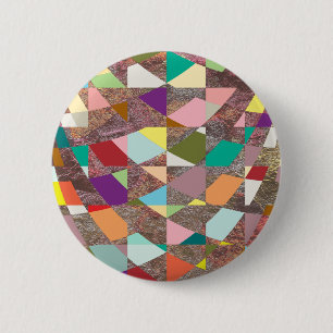 Chapa Redonda De 5 Cm Purpurina de colores abstractos