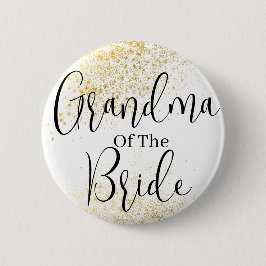Chapa Redonda De 5 Cm Purpurina de oro abuela de la novia boda Button