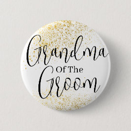 Chapa Redonda De 5 Cm Purpurina de oro abuela del novio boda Button